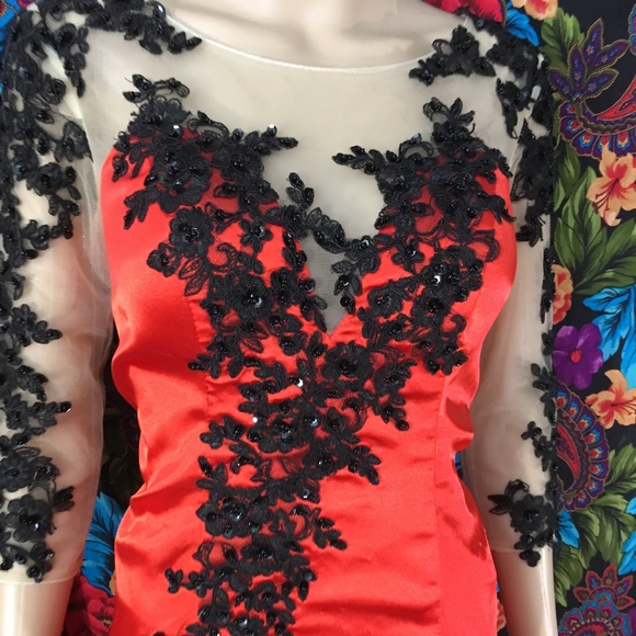 NEW WOMEN’S LONG DRESS SUNVARY Flower Evening Dress Long MAXI WOMENS SIZE LARGE - Picture 3 of 7